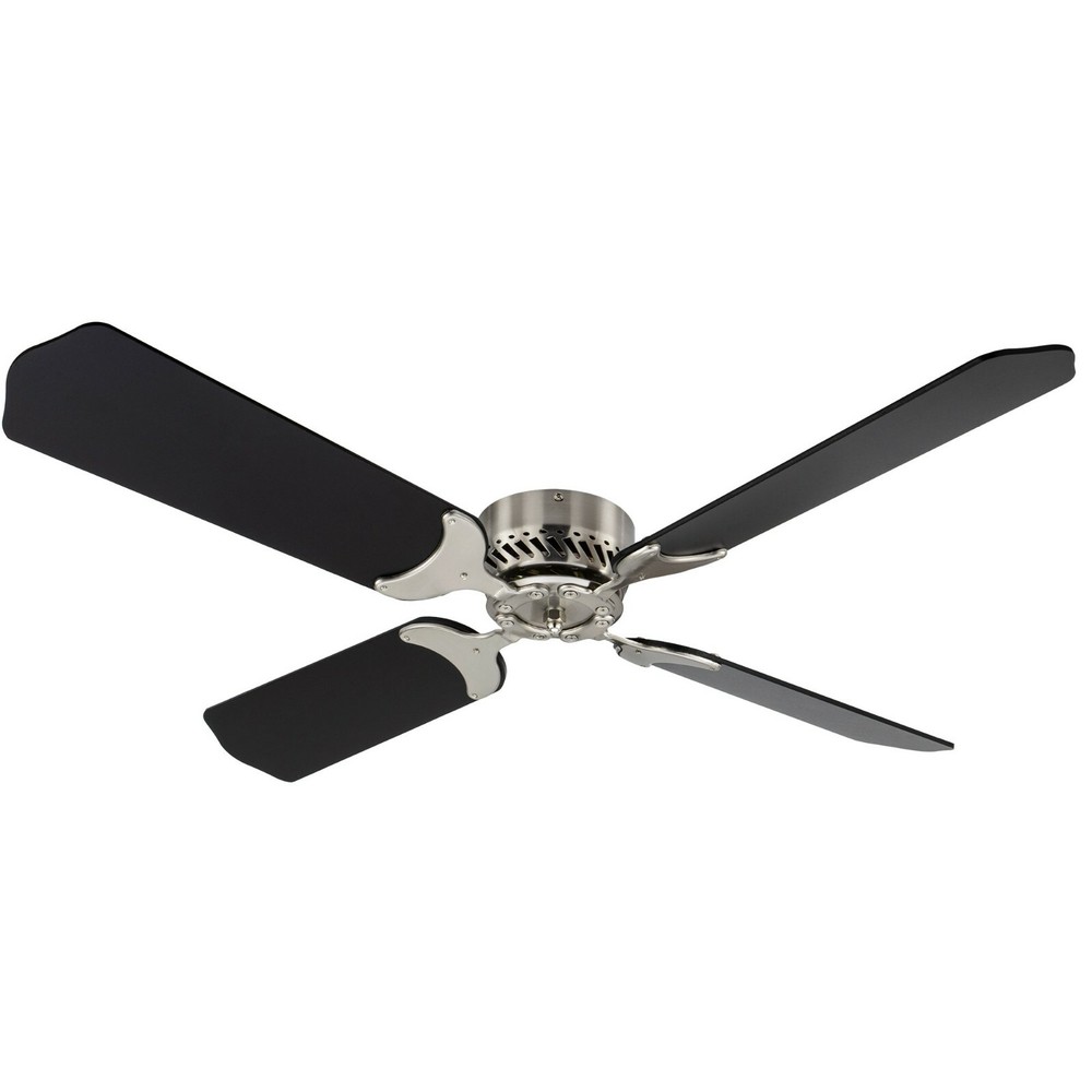 RV Ceiling Fan 12V 42" Brushed Nickel Finish 4 Blade with Wall Switch