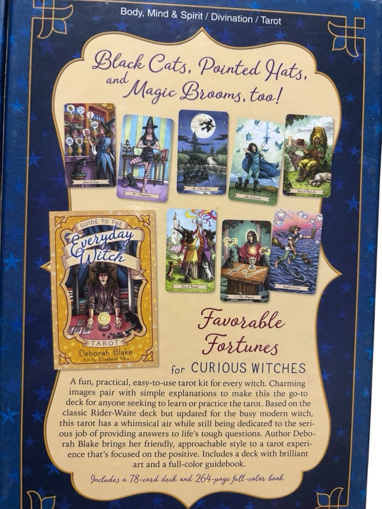 Everyday Witch Tarot Deck & Guidebook Set Deborah Blake 78 Cards & 264 Page Book