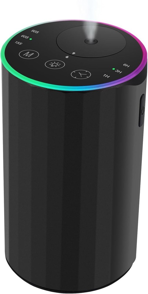 Waterless Essential Oil Diffuser, 7 Colors LED Light, Battery Powered Mini Scent