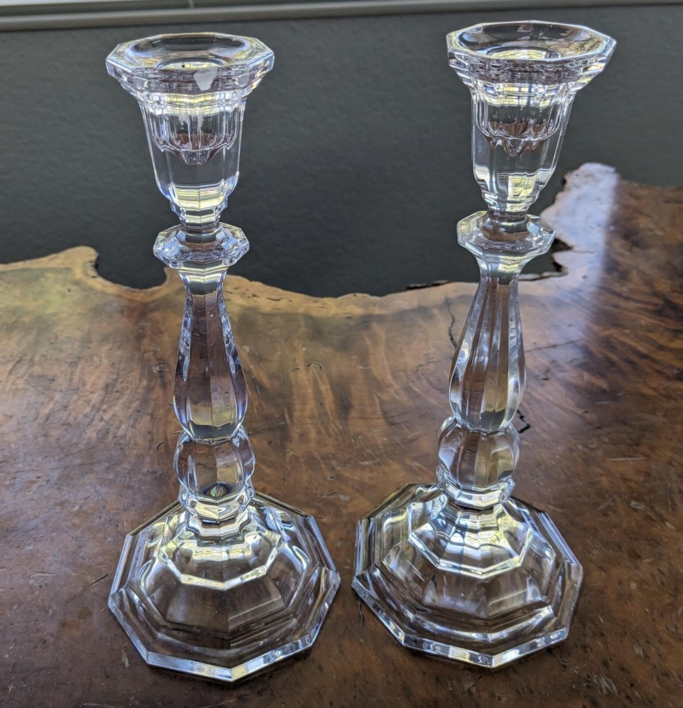 Gorham Lead Crystal Candlesticks Holders 9"