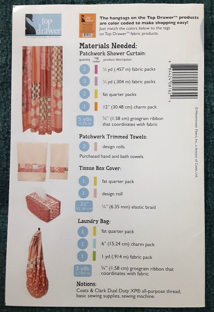 Top Drawer BATHROOM BASICS Sewing Craft Project Pattern Booklet (H)