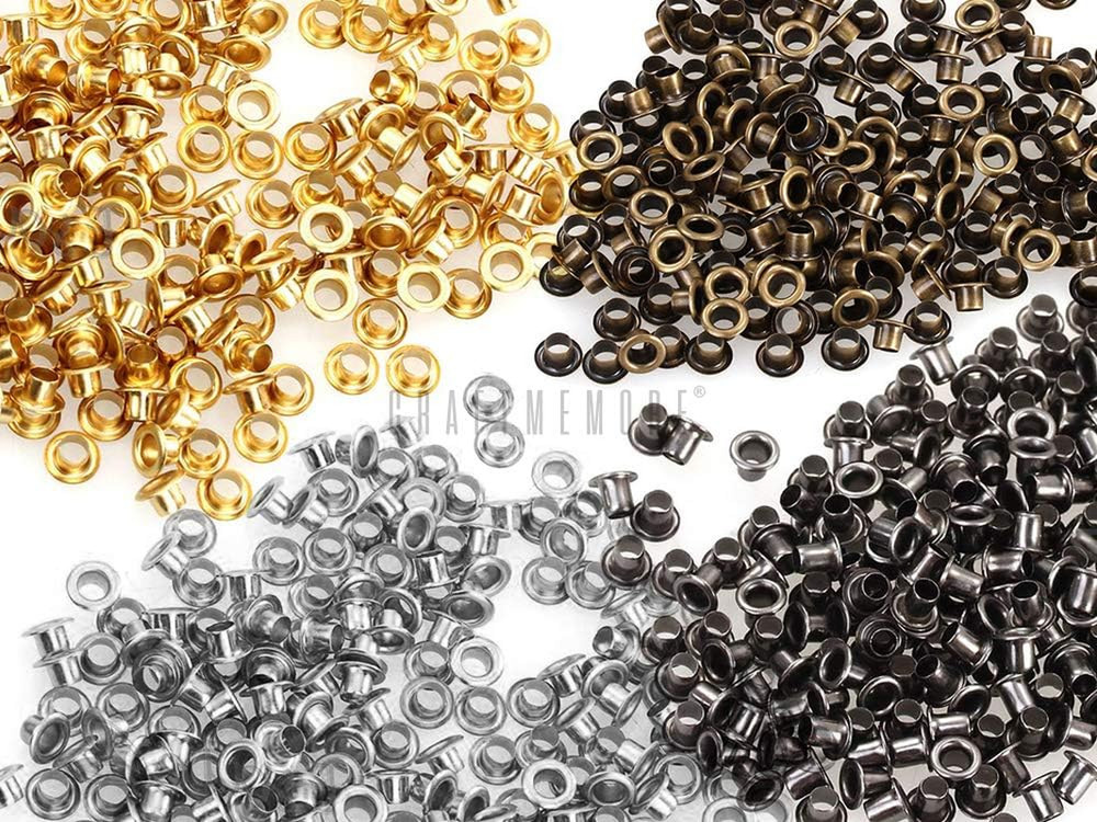 2MM Hole 200PCS Tiny Grommets Eyelets Self Backing for Bead Cores, Clothes, Leat
