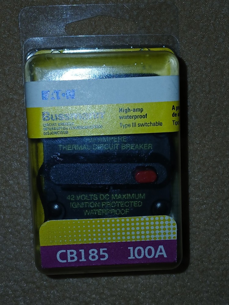 NEW Cooper Bussmann CB185 Surface Mount 100A Circuit Breaker