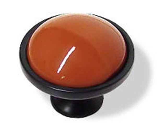 1-3/8" Terra Cotta Ceramic Insert Knob Flat Black