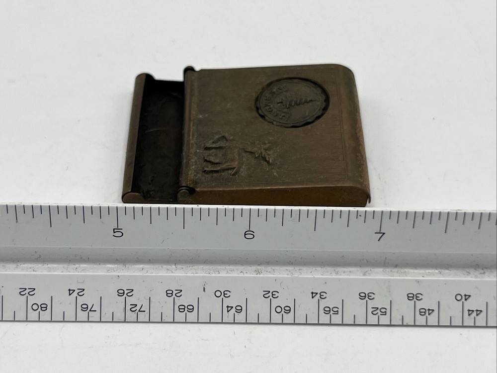 Vermont Copper Match Book Holder Case Tree Deer