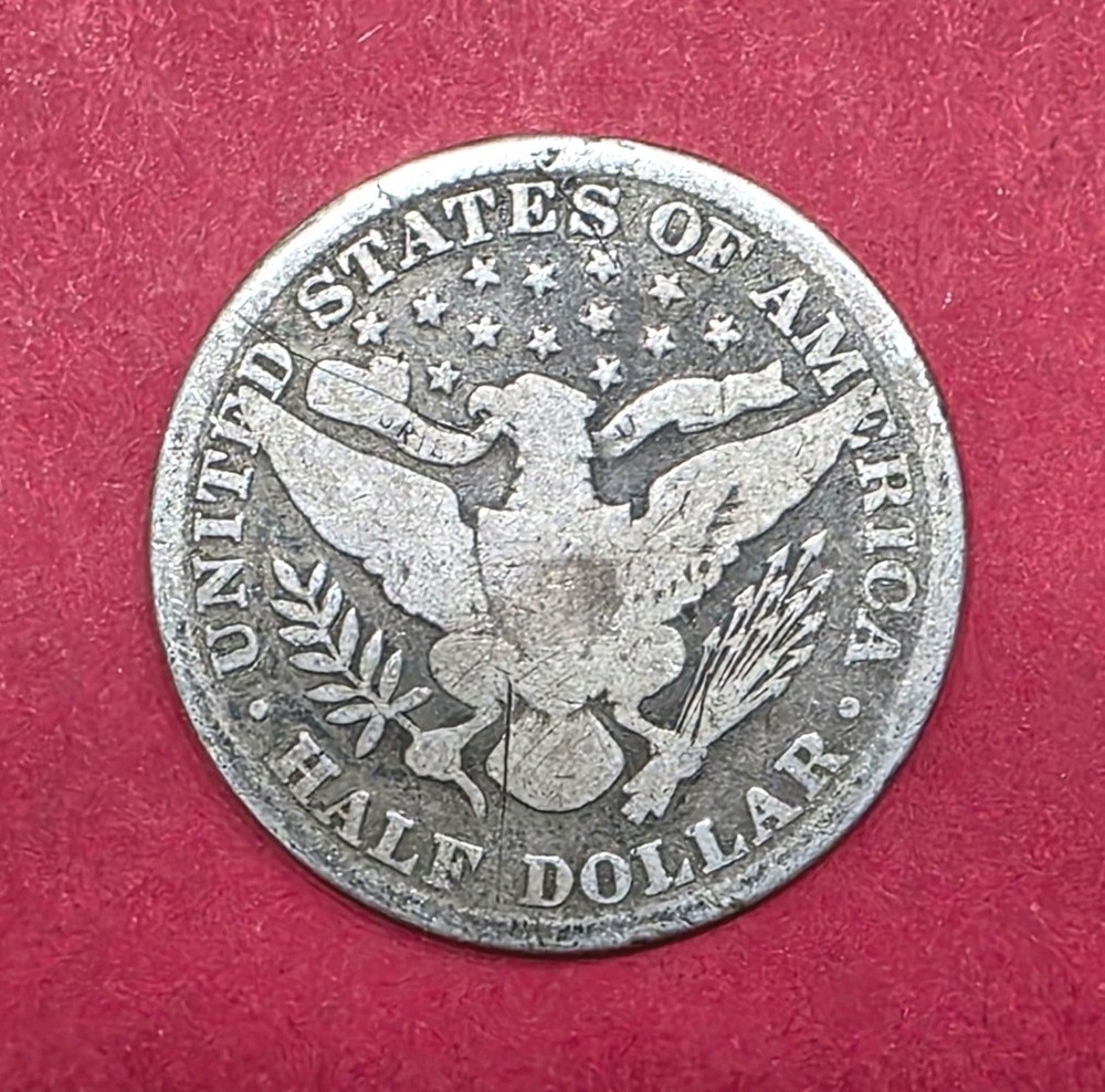 1898 Barber Half Dollar, Die Gouges On Reverse. G04 Condition