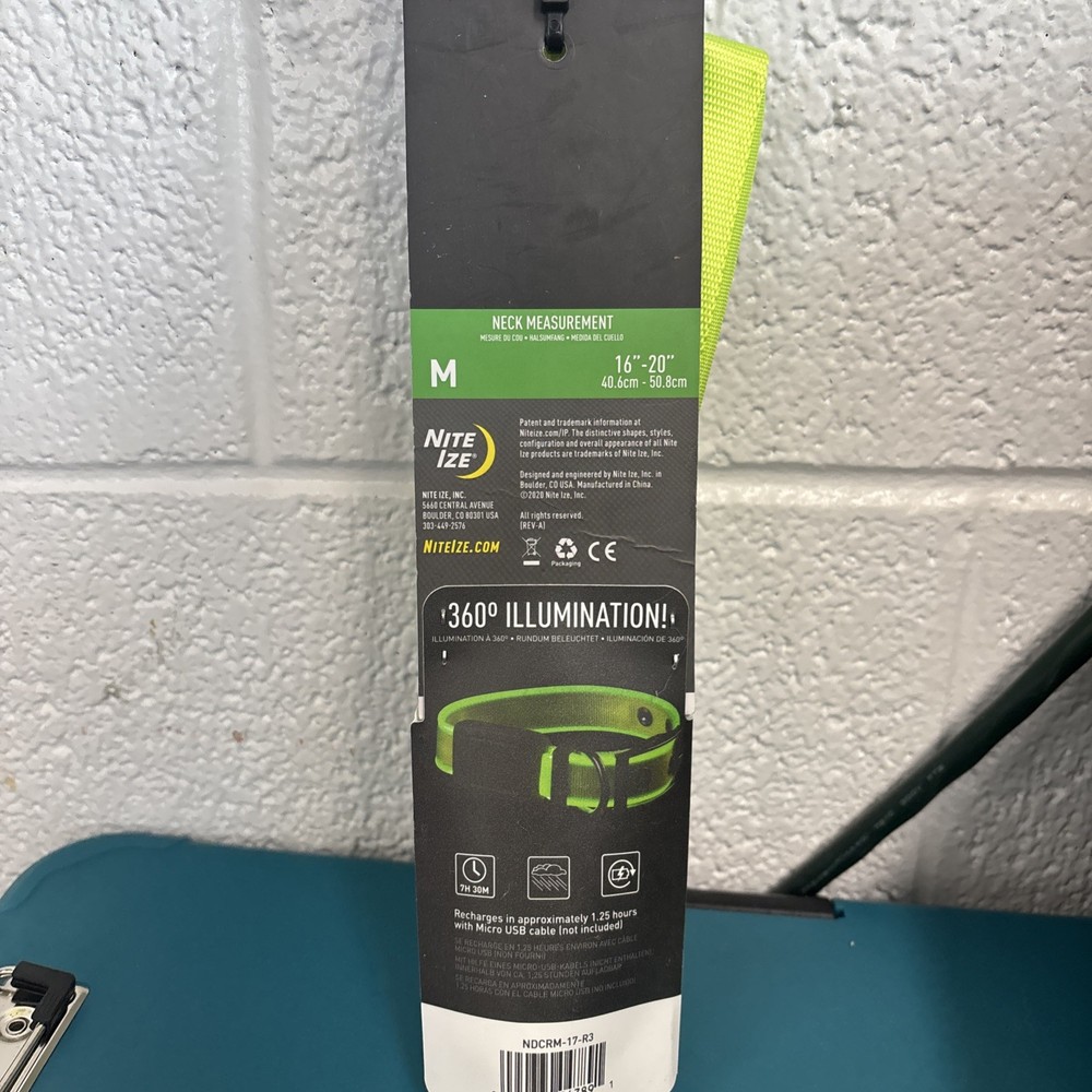 NiteDog - M - Lime/Green Rechargeable LED Collar