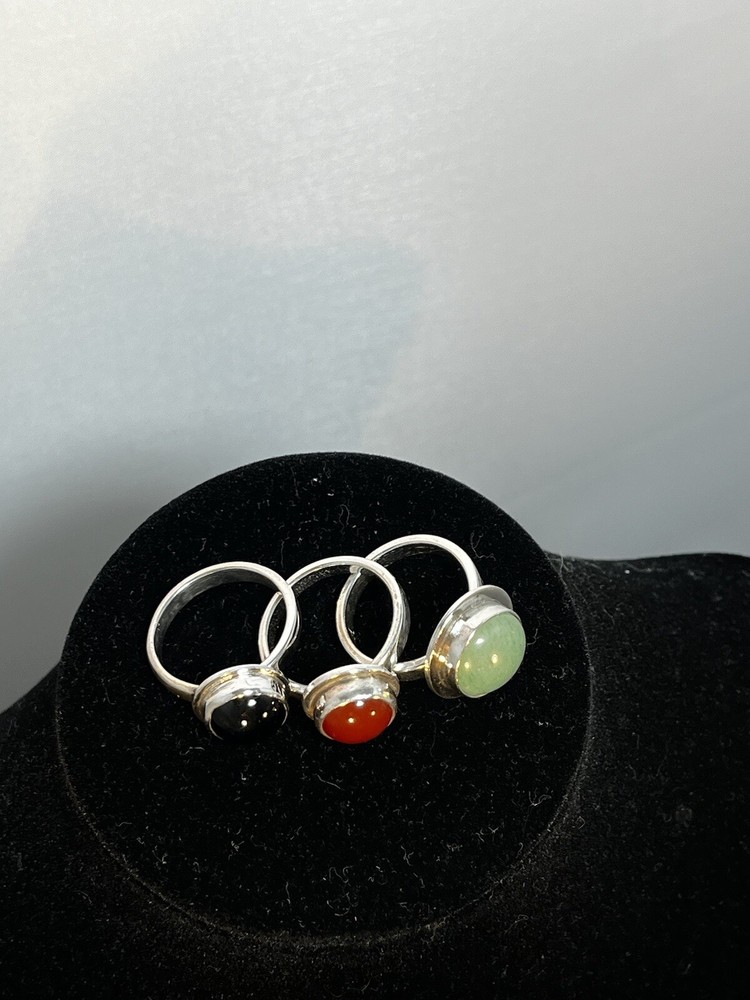 Silver Ring Simple Ring Single Stone Handmade Ring