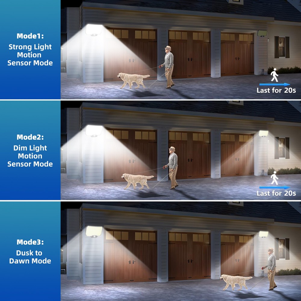 Solar Powered Split Wall Lantern - Remote Control Motion Sensor Outdoor