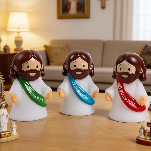 3 Pack Easter Jesus Night Light Lamp, LED Tap-Dimmable Bedside Touch Lamp,