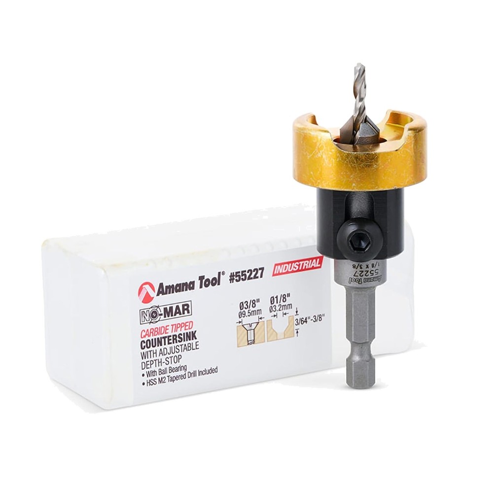 Carbide Tipped Countersink Bit Set with Depth Stop