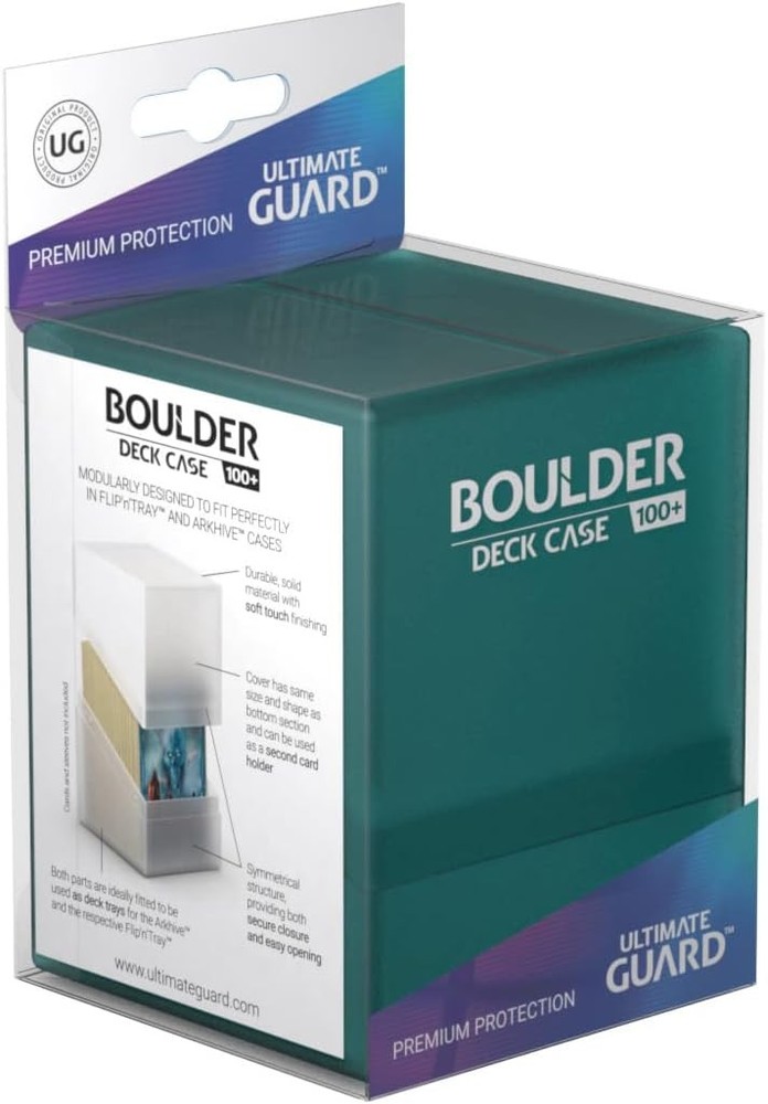Ultimate Guard UGD010696 Boulder Deck Case, 100 Plus, standard size, malachite M