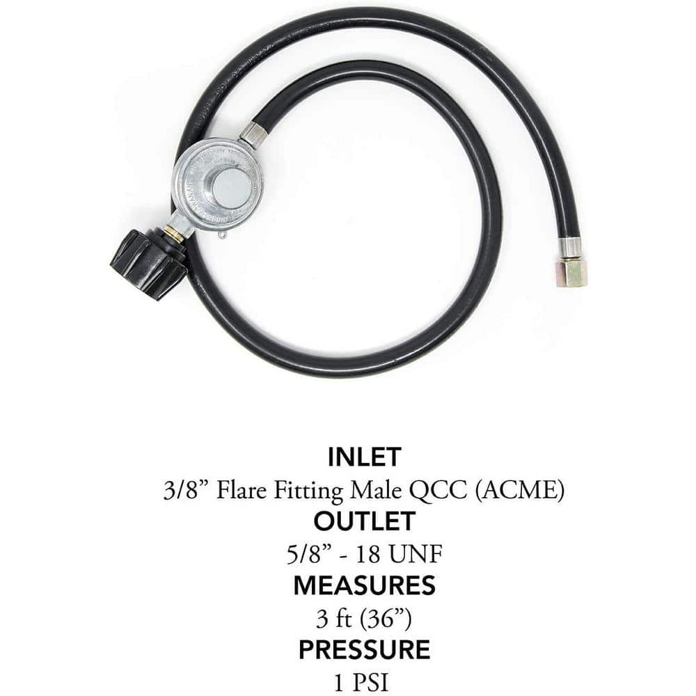 3 Ft. Gas One Propane Regulator and Hose