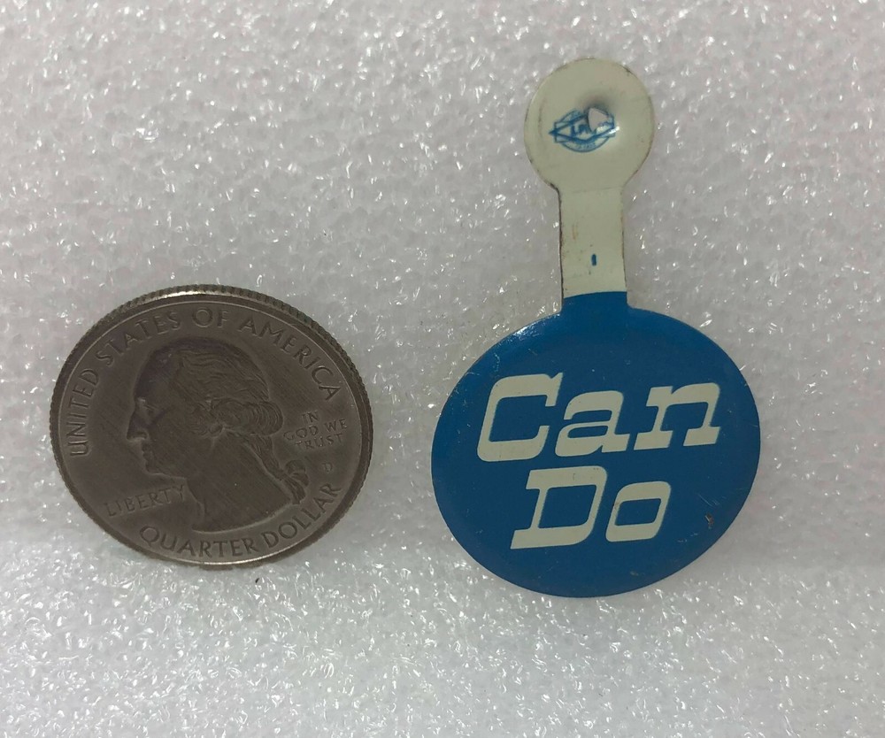 Vintage Can Do Tab Button Pin