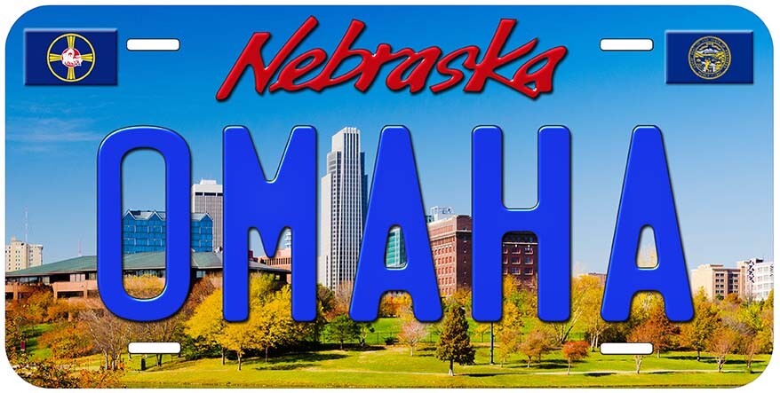 Omaha Nebraska Novelty Car License Plate