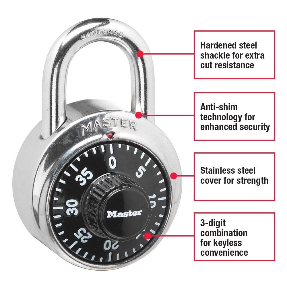 Master Lock 1-7/8in (48mm) Wide Combination Dial Padlock