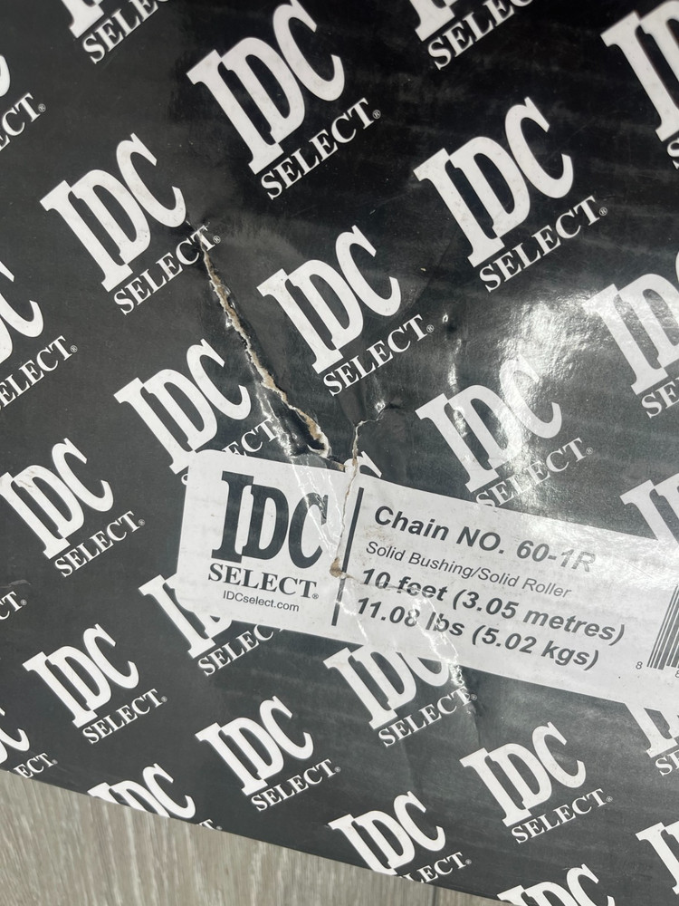 60 LB Chain IDC Select 60-1R Solid Bushing/Solid Roller Chain, 10 FT