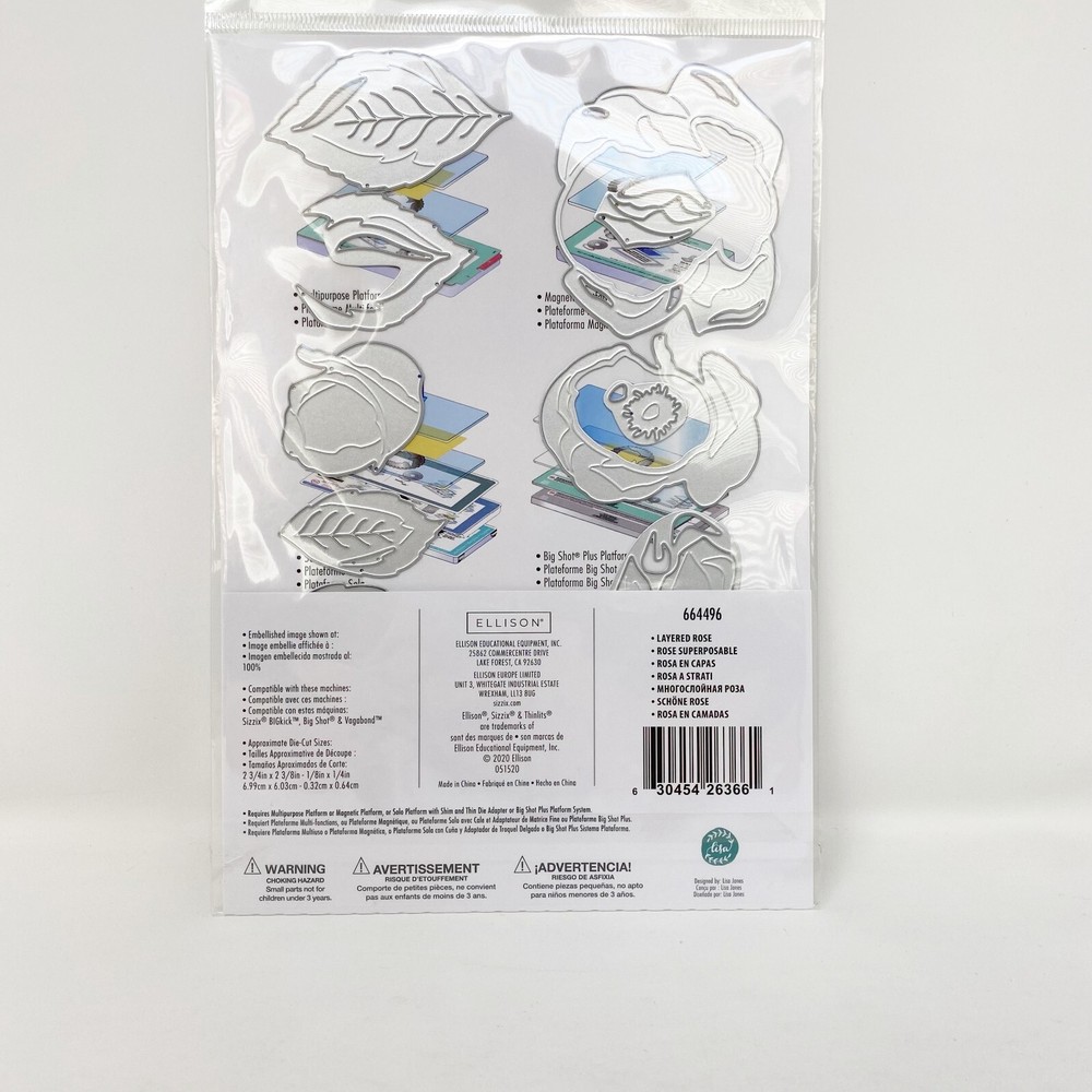 Sizzix Thinlits Layered Rose by Lisa Jones Flower Cutting Dies Bundle 664496 NEW