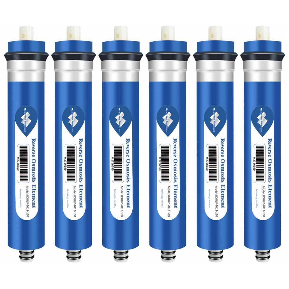 6 Pack 100/150 GPD RO Membrane Reverse Osmosis Purifier Water Filter Replacement