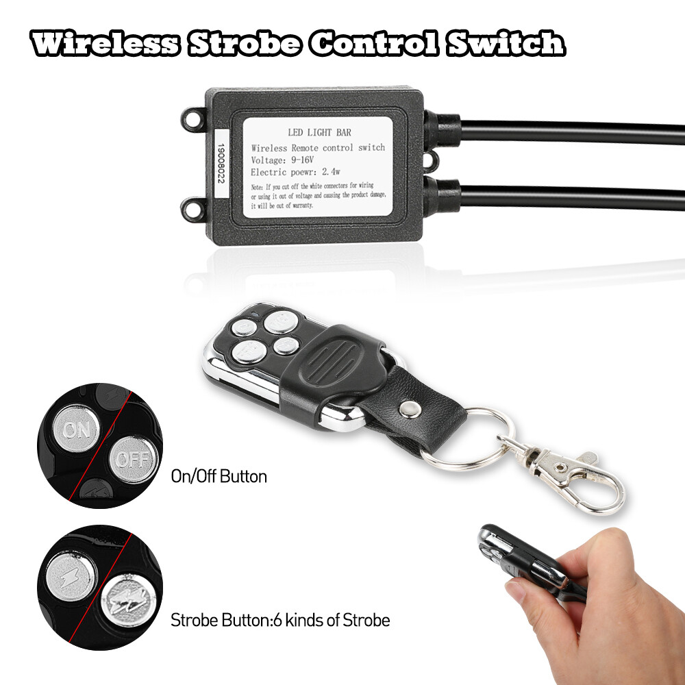 Wireless Remote Control ON/Off Switch Strobe For LED Work Light Bar Off Road ATV