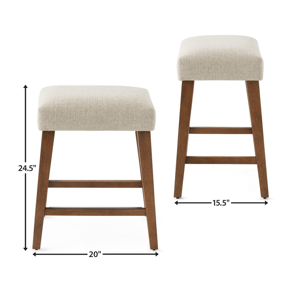 Mainstays Backless Upholstered Counter Stool, Nathan Sand