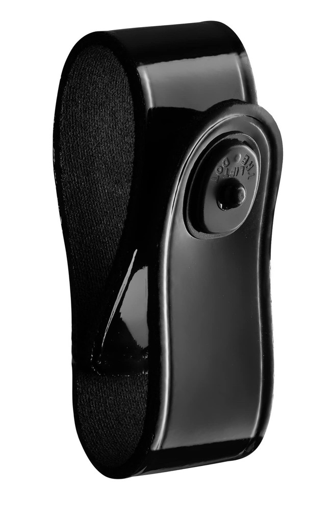 Handcuff Strap with Black Safety Snap High Gloss Black Leather