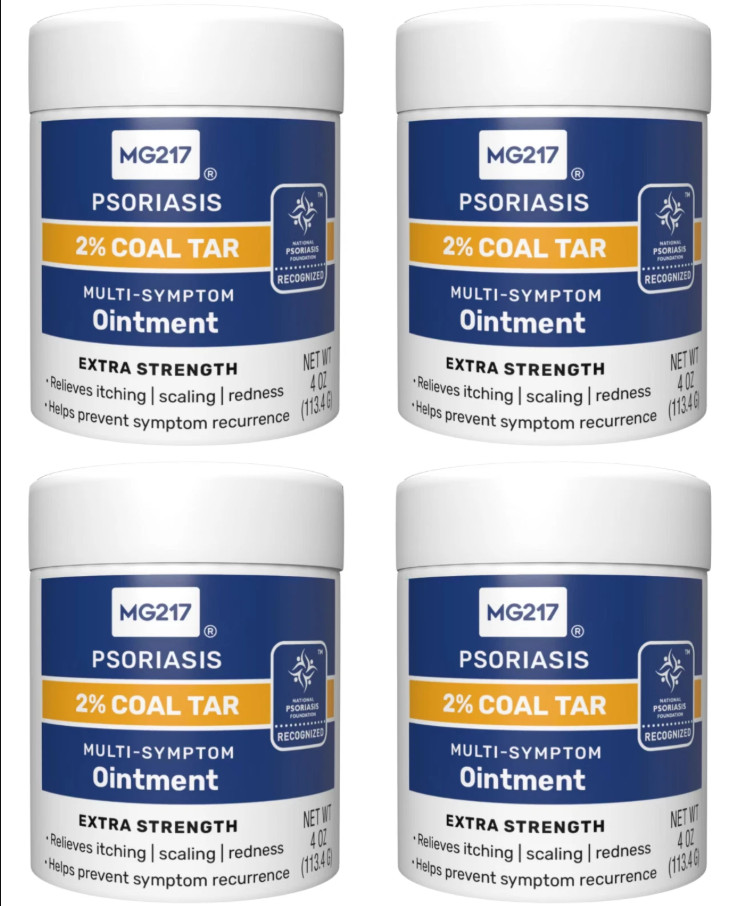 MG217 2% Coal Tar Ointment for Psoriasis Extra Strength Relieves Itching 4oz Jar