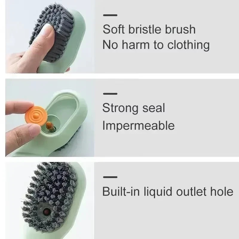 Multifunction Cleaning Shoe Brush Soft Automatic Liquid Shoe Brush Long Handle L