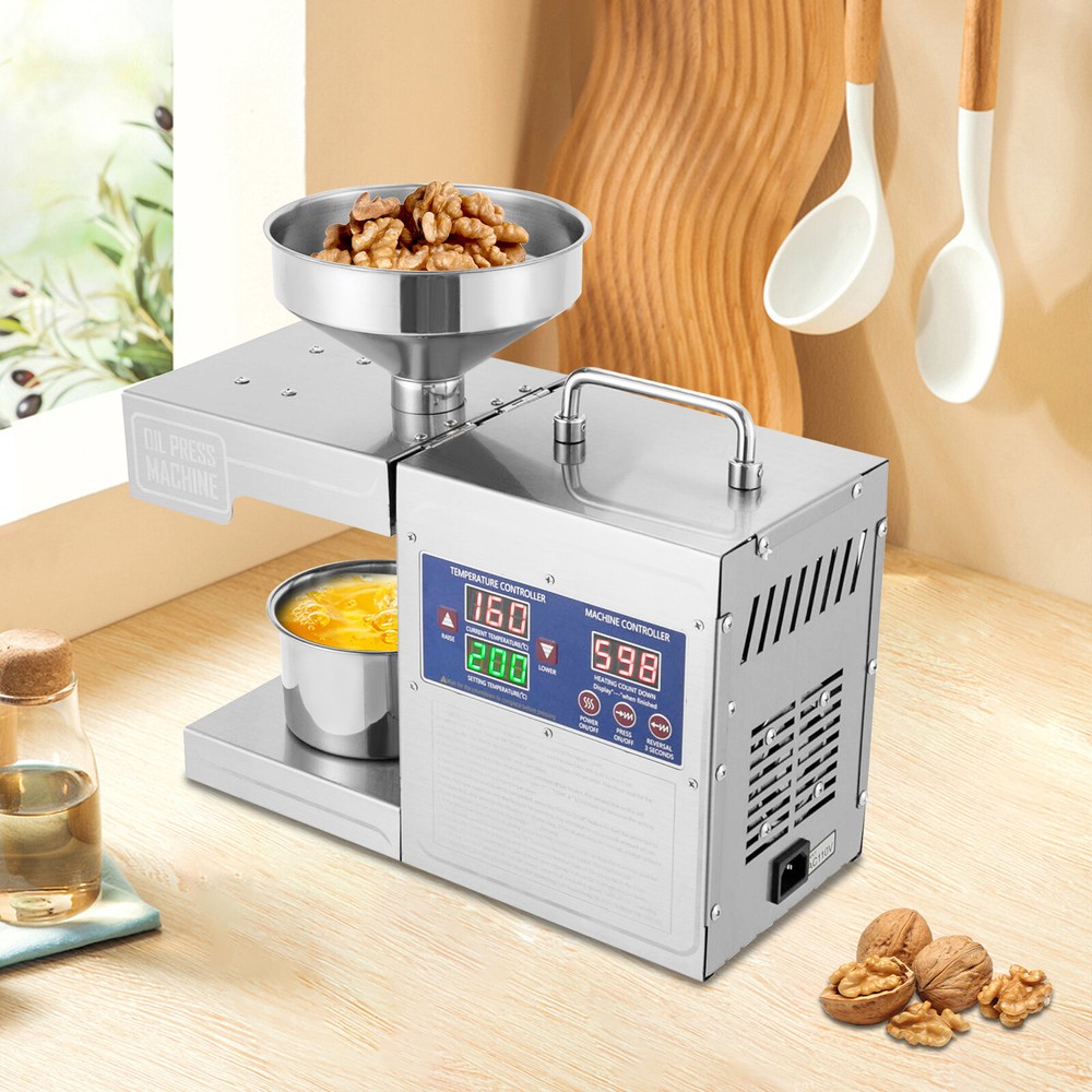 Automatic Oil Press Machine Cold&Hot Press 820W Adjustable Temperature Low Noise