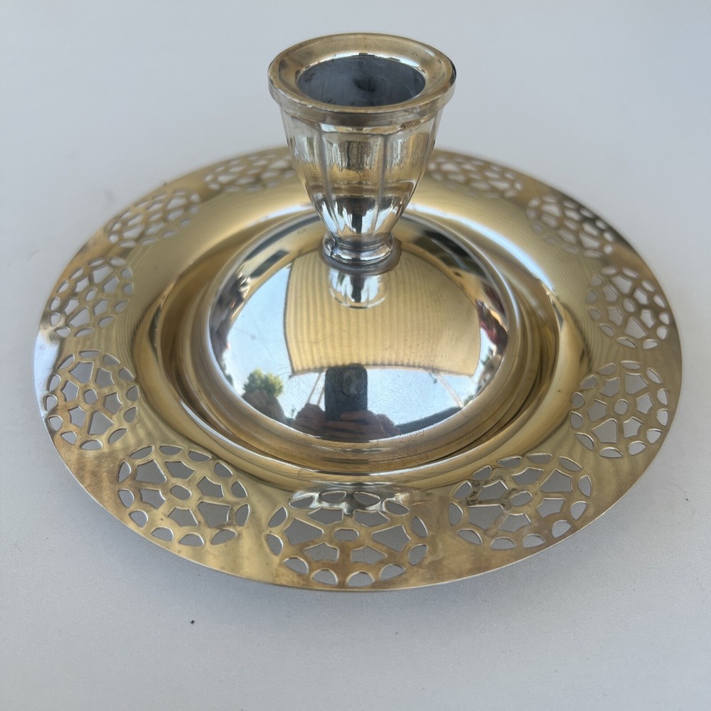 OLD VINTAGE ONEIDA SILVERSMITHS SILVER PLATE CANDLE HOLDER