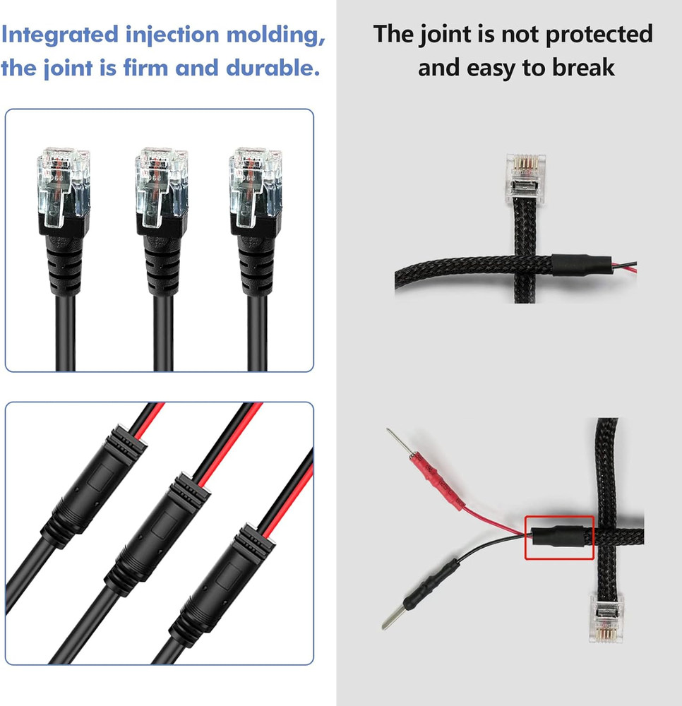 Radar Detector Hardwire Power Cord, Rearview Mirror Plug Cable,With Inline Fuse