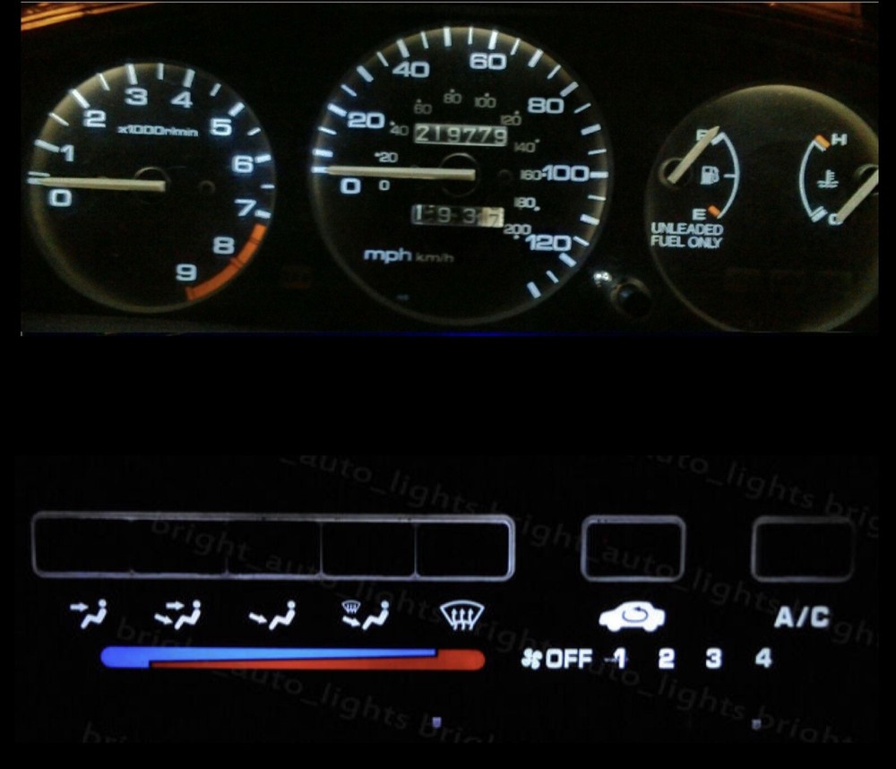 White LED Cluster + Climate Control Combo Bulb KIT for Honda Civic EG 1992-1995