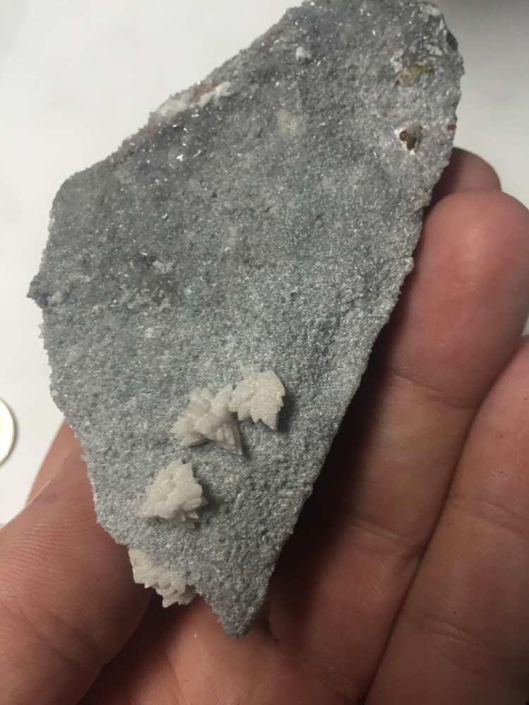 Fluorescent Calcite Crystal Clusters On Matrix From Moncure NC