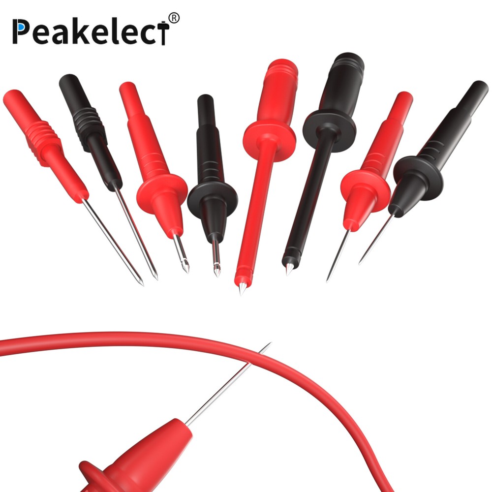 25PCS Silicone Multimeter Test Leads Kit with Replaceable Wire Piercing Probes