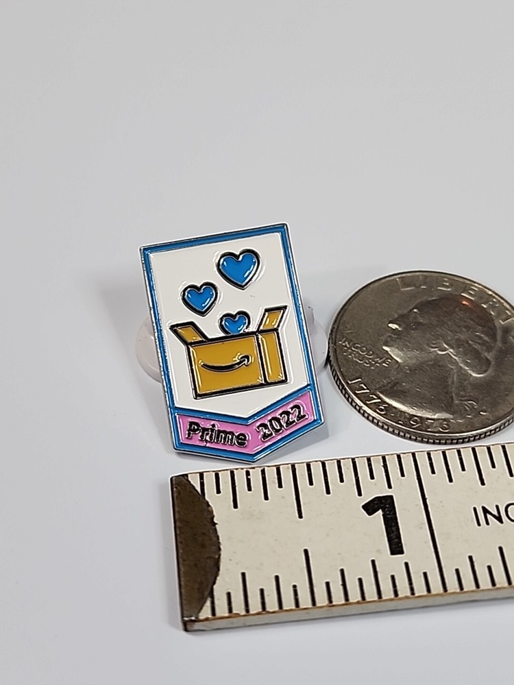 Prime 2022 Lapel Pin Open Box With Blue Hearts