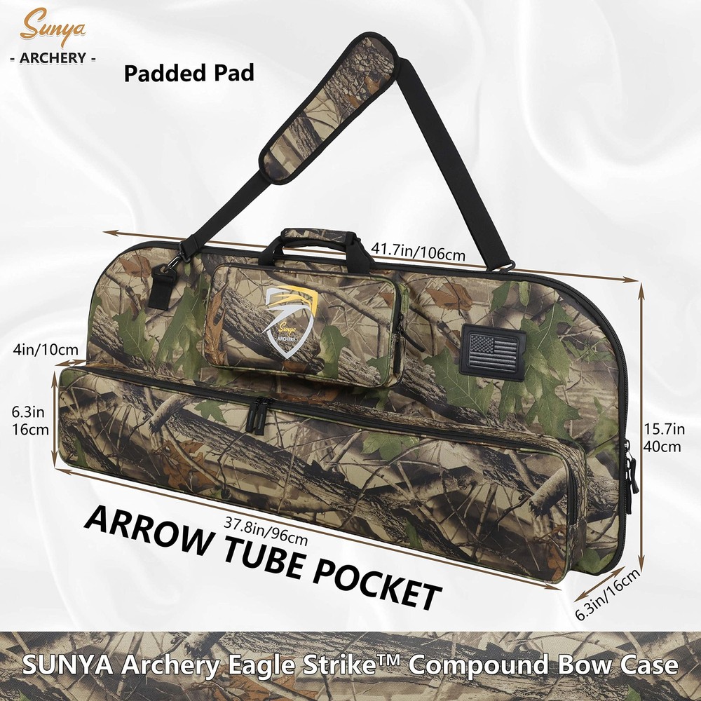 SUNYA Compound Bow Case with Molle System - Neoprene Bow String Protection P...