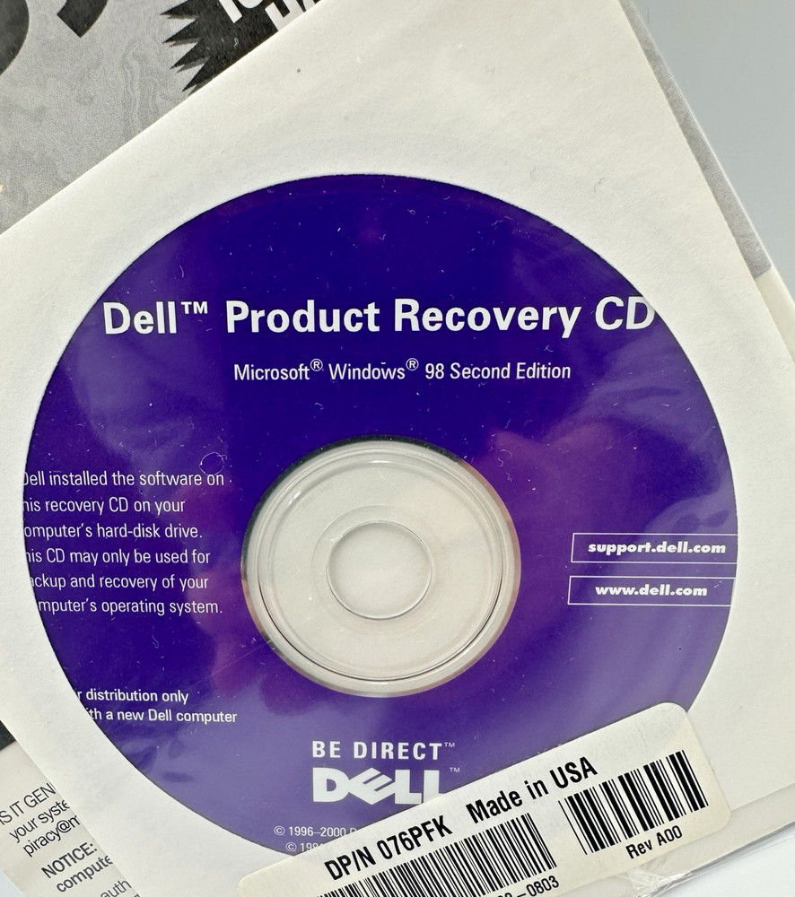 Sealed Microsoft Windows 98 Second Edition Getting Started Manual & CD for Dell