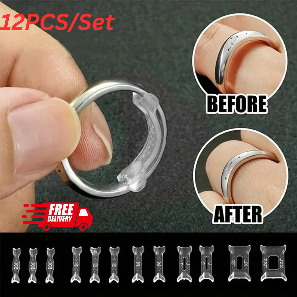 12 Rings/ set, adjustable pad, ring size adjuster, fixed loose ring size