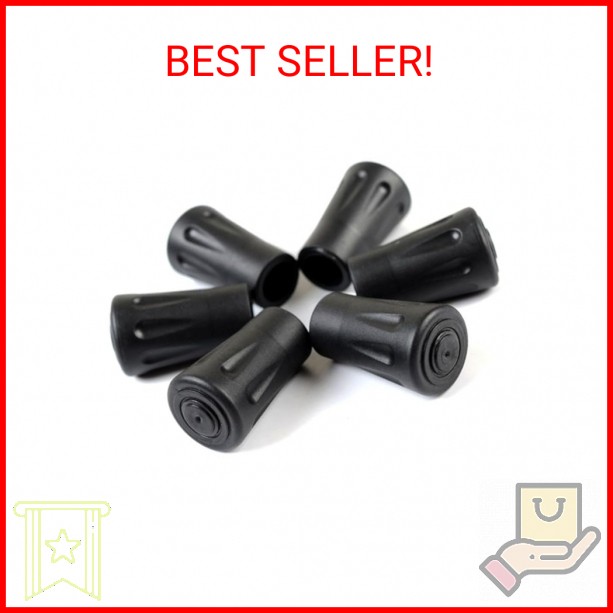 Walking Stick Rubber Tips 16 Pack Hiking Trekking Pole Tips Replacement Caps End
