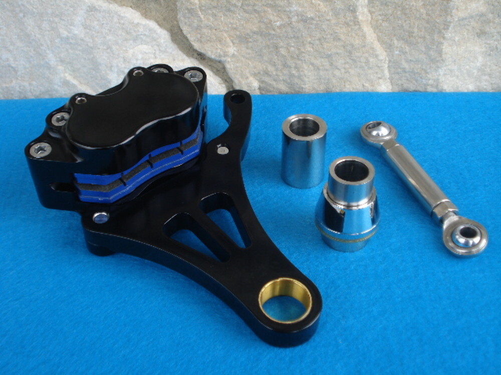 DNA SPRINGER BLACK RIGHT FRONT & REAR BRAKE SET FOR HARLEY CHOPPER