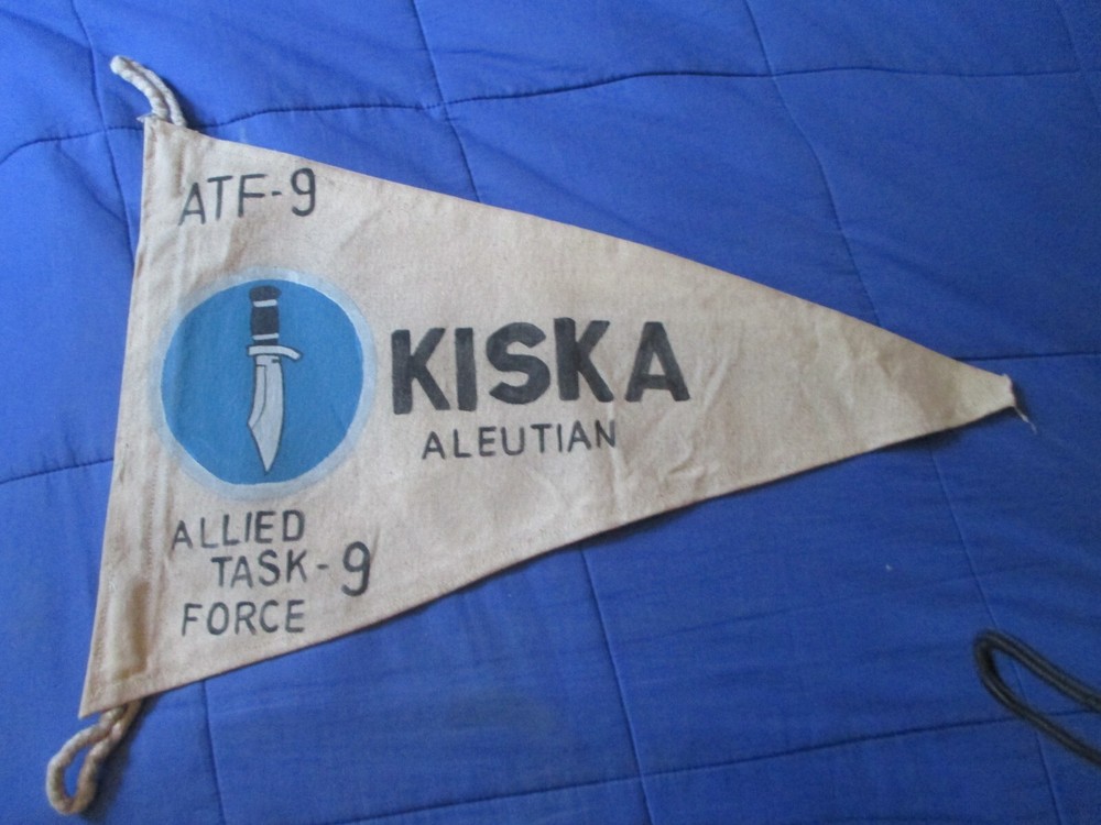 WWII US ARMY KISKA TASK FORCE ATF-9 PENNET FLAG