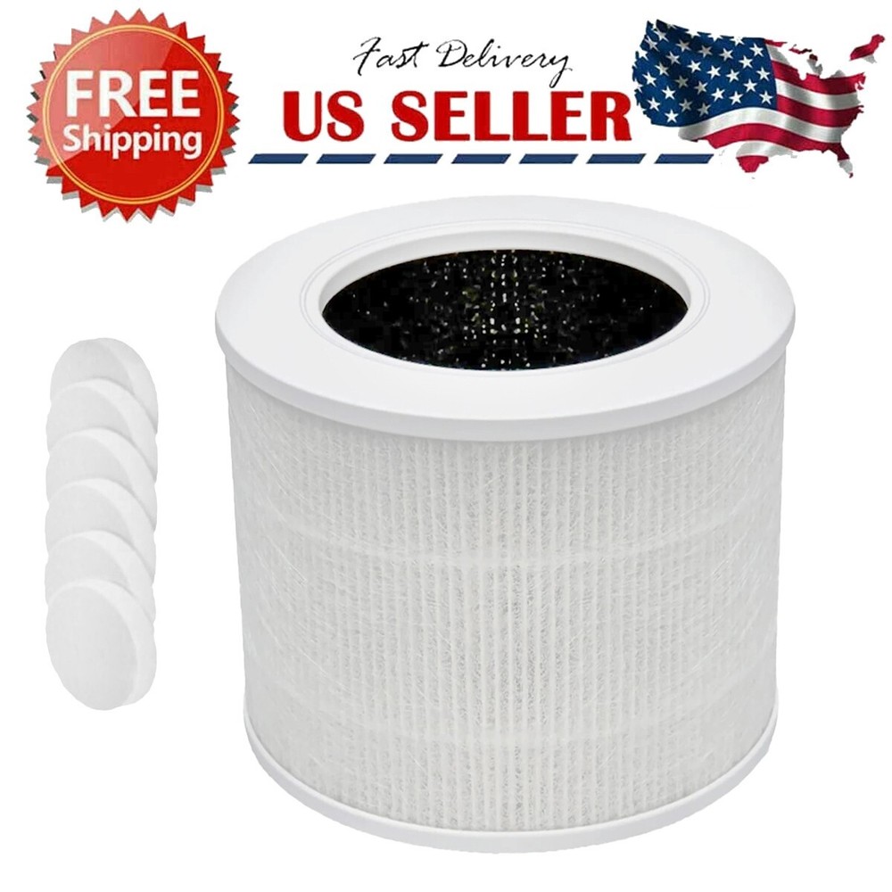 HEPA Filter Set Replacement + 6 Aroma Pads for Air Purifier Levoit Core Mini