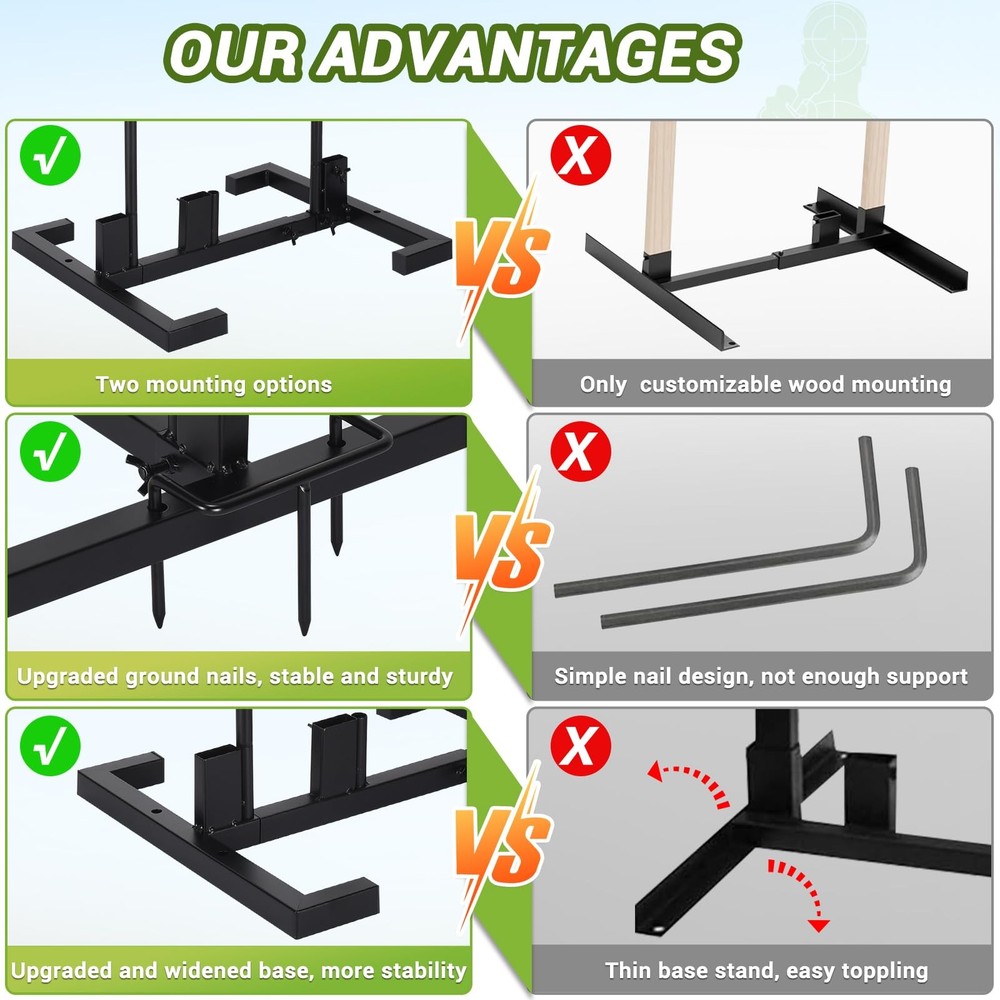 Shooting Target Stand Set, Adjustable with 10pcs Black