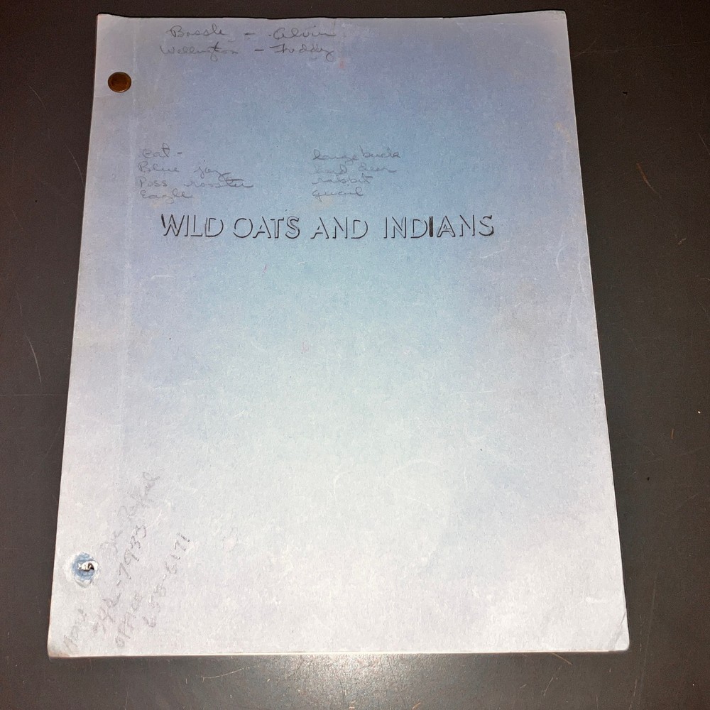 WILD OATS & INDIANS (Circa '70s) Stuart Raffill Unmade ANIMAL BREAKDOWN Script++