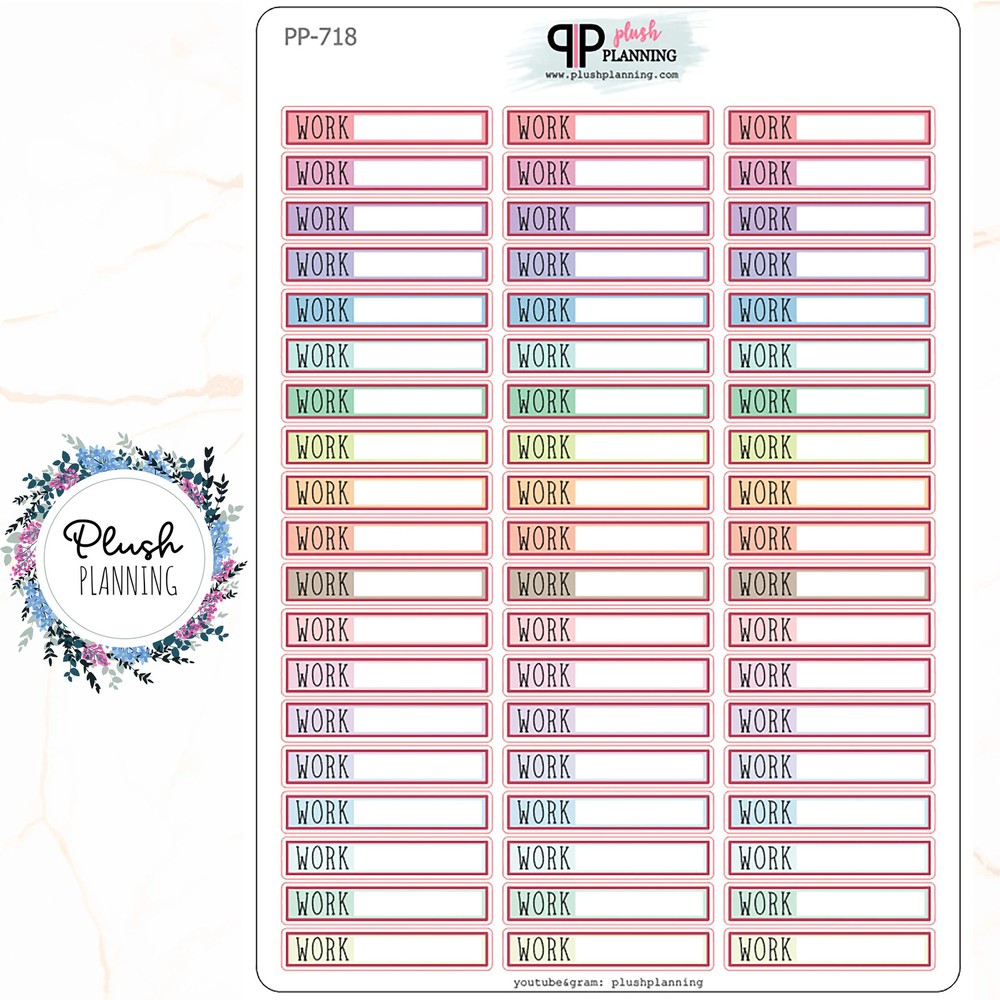 Work Label Planner Stickers