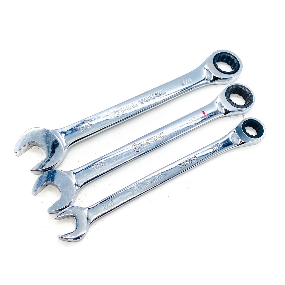 3 Pcs Westward 3155235, Kobalt 338395 and Hyper Tough Combination Wrenches Set