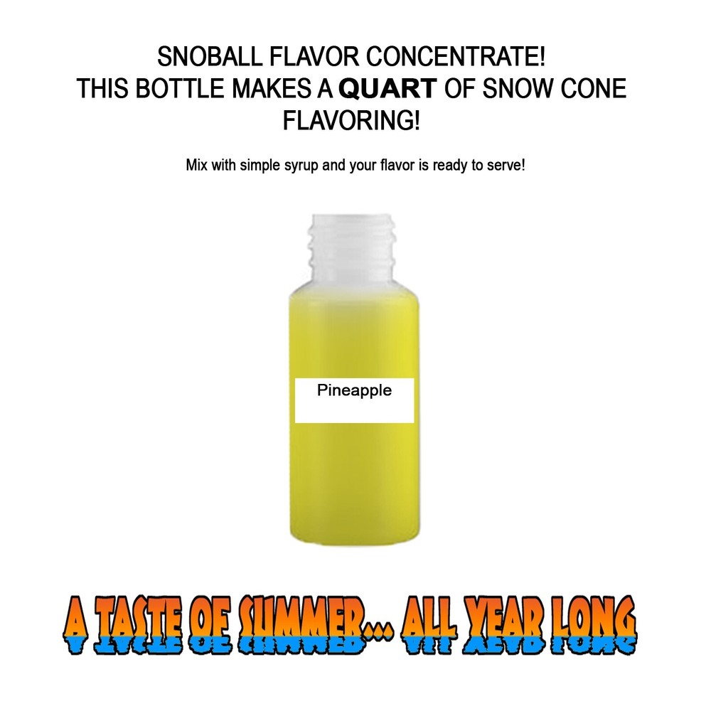 PINEAPPLE  MIX Snow CONE/SHAVED ICE Flavor QUART #1 CONCESSION