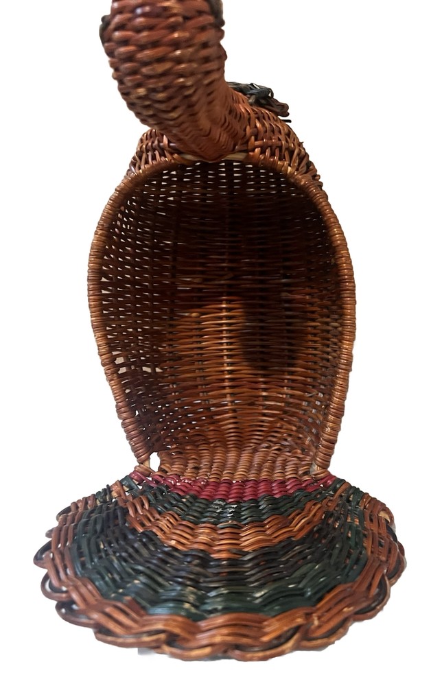Vintage Wicker Basket Turkey Shape 10”