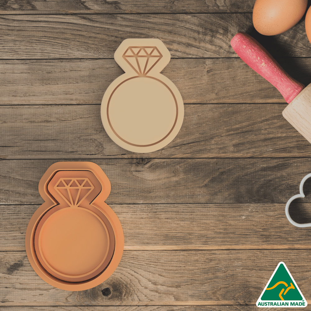 Diamond Ring Cookie Cutter And Embosser Stamp