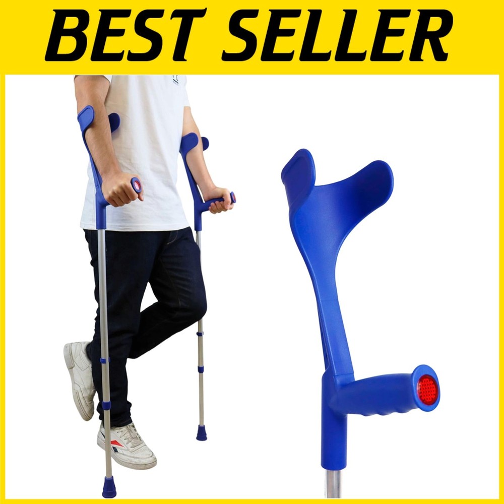Adjustable Height Elbow Crutches x2 Set - Lightweight